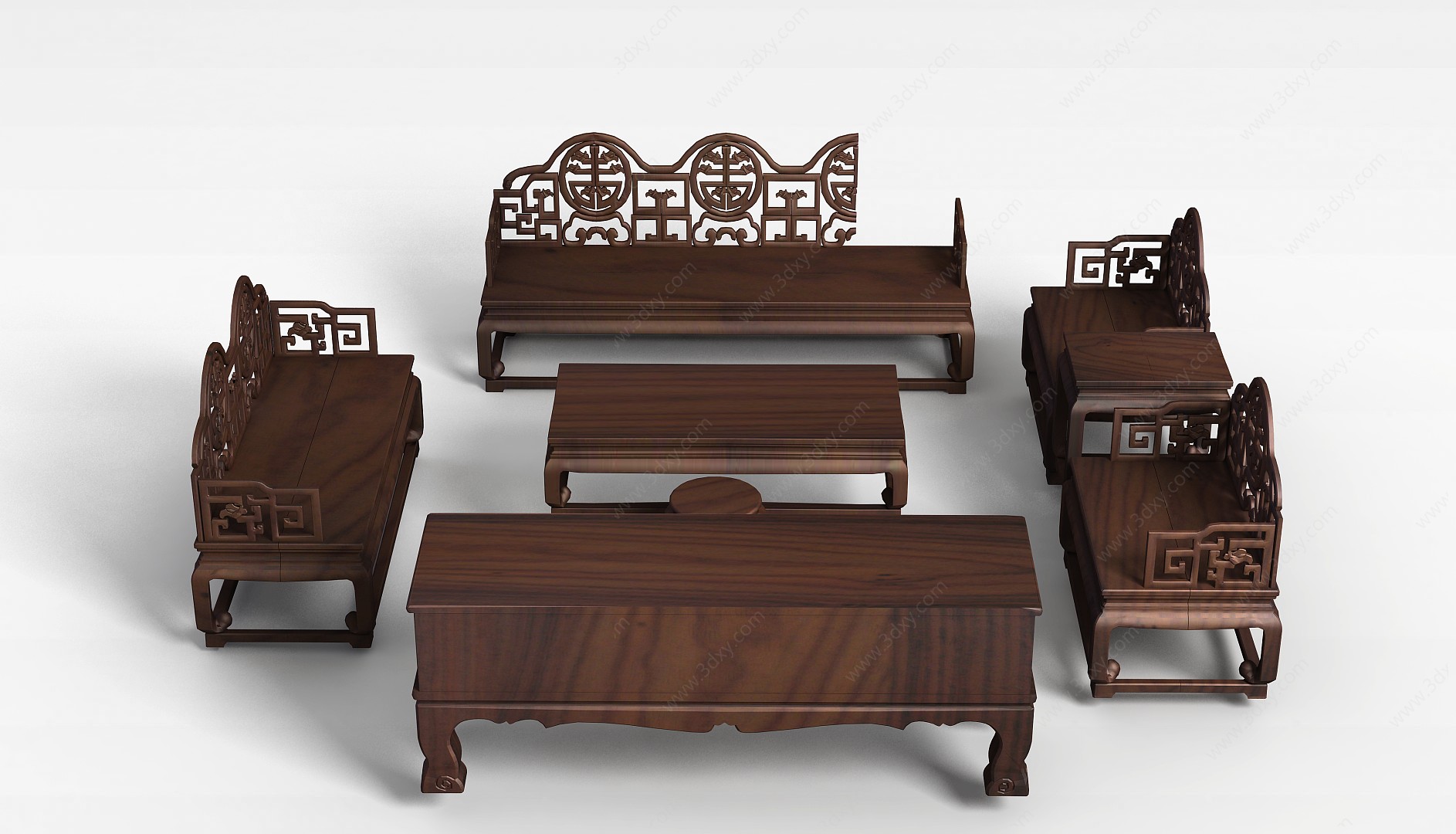 中式家具组合3D模型