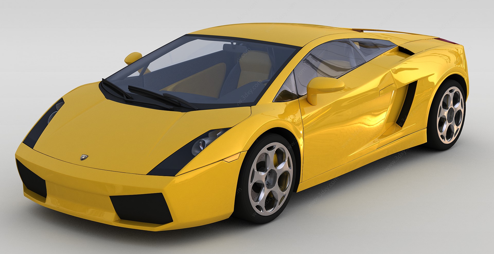 黄色汽车3D模型