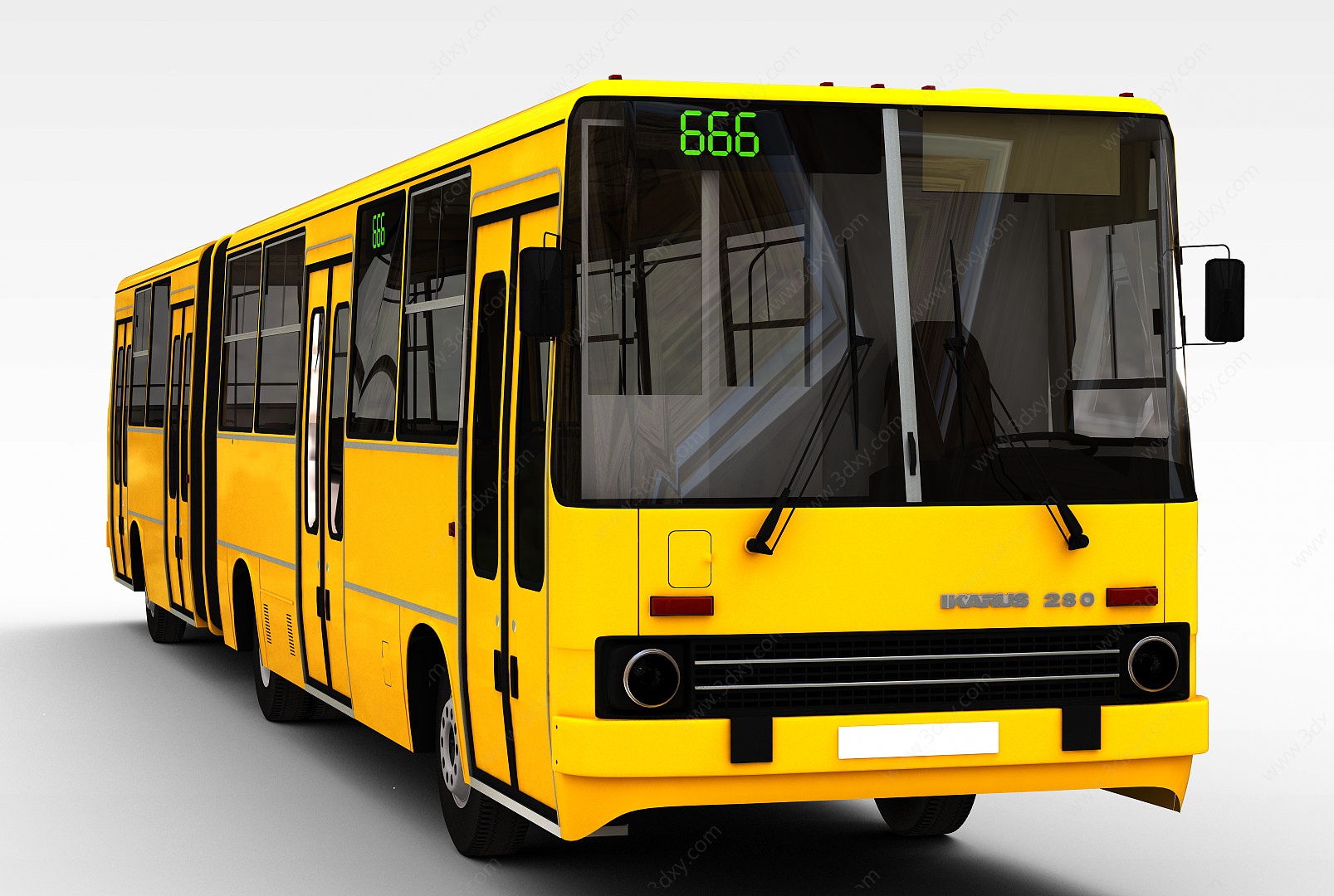 黄色公共汽车3D模型