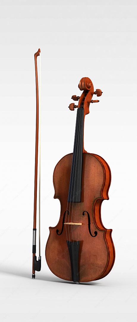 高档云杉木大提琴3D模型