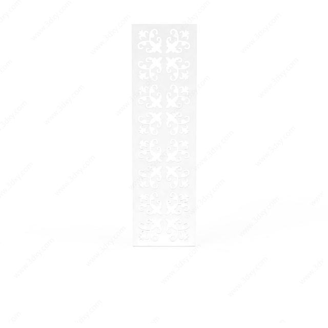 白色镂空雕花装饰板3D模型