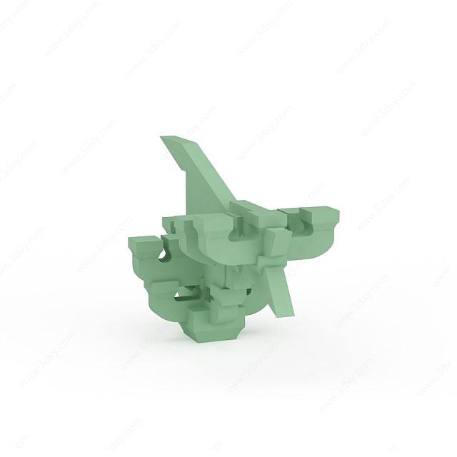 绿色斗拱3D模型