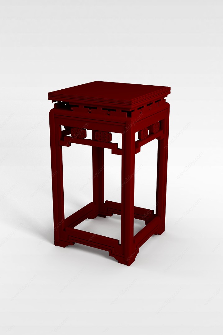 红木凳子3D模型