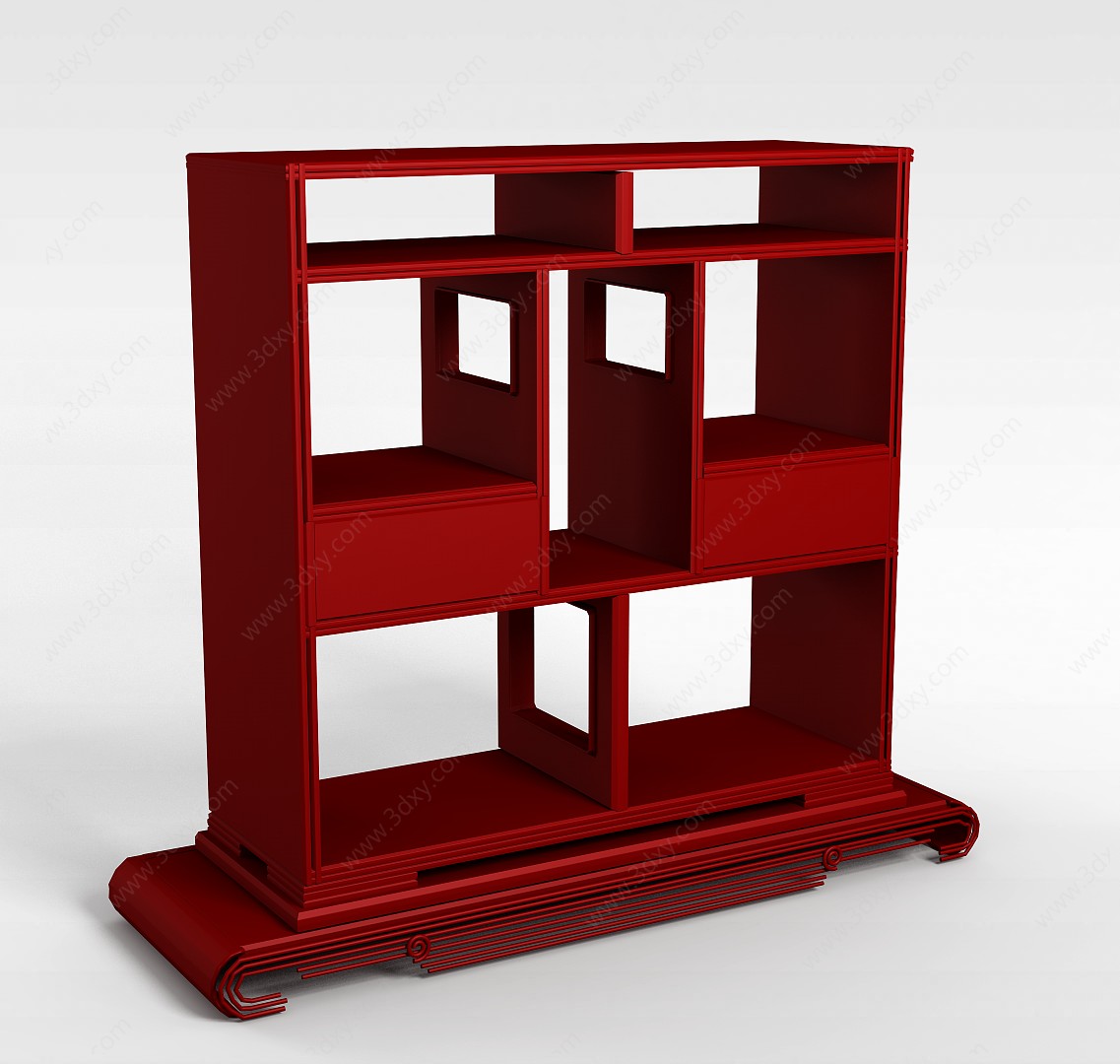 红木书架3D模型