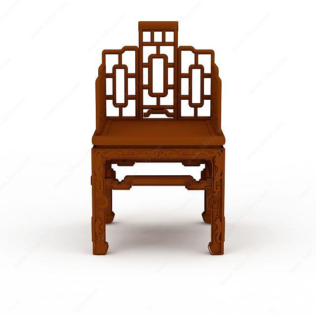 中式镂空椅子3D模型
