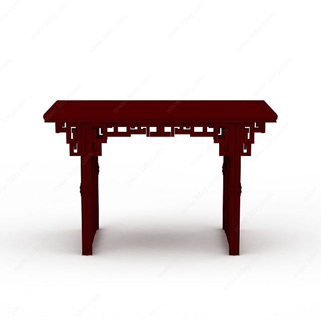 中式红木桌子3D模型