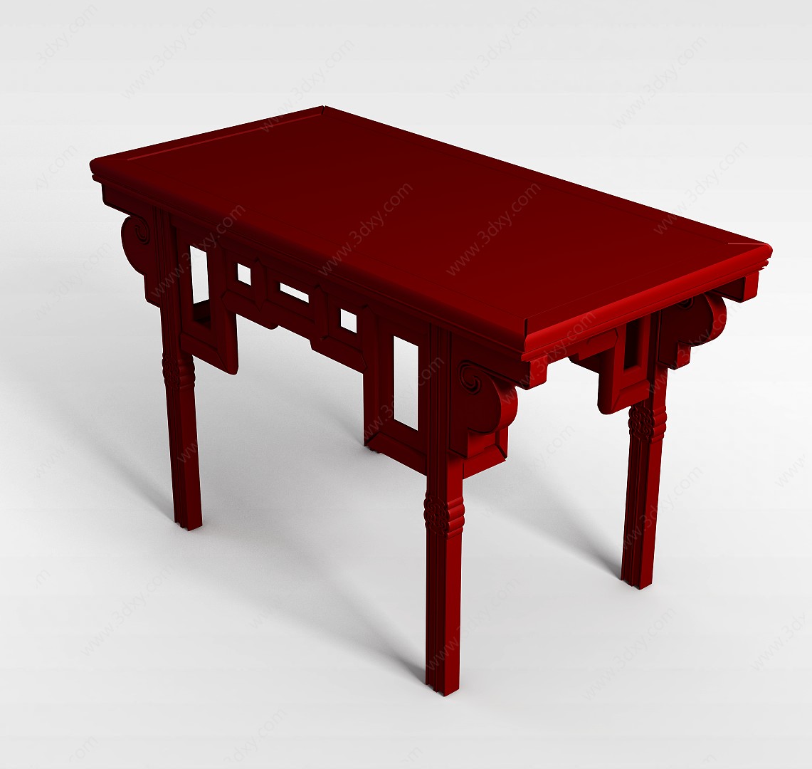 简约木质桌子3D模型