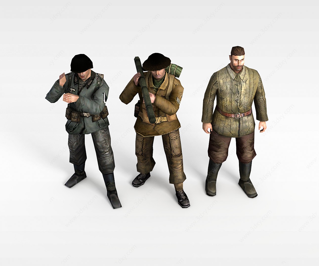 二战军人3D模型