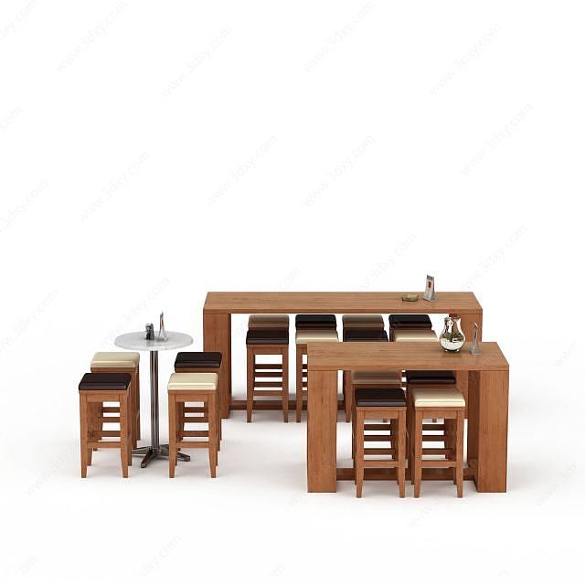 公园桌椅3D模型