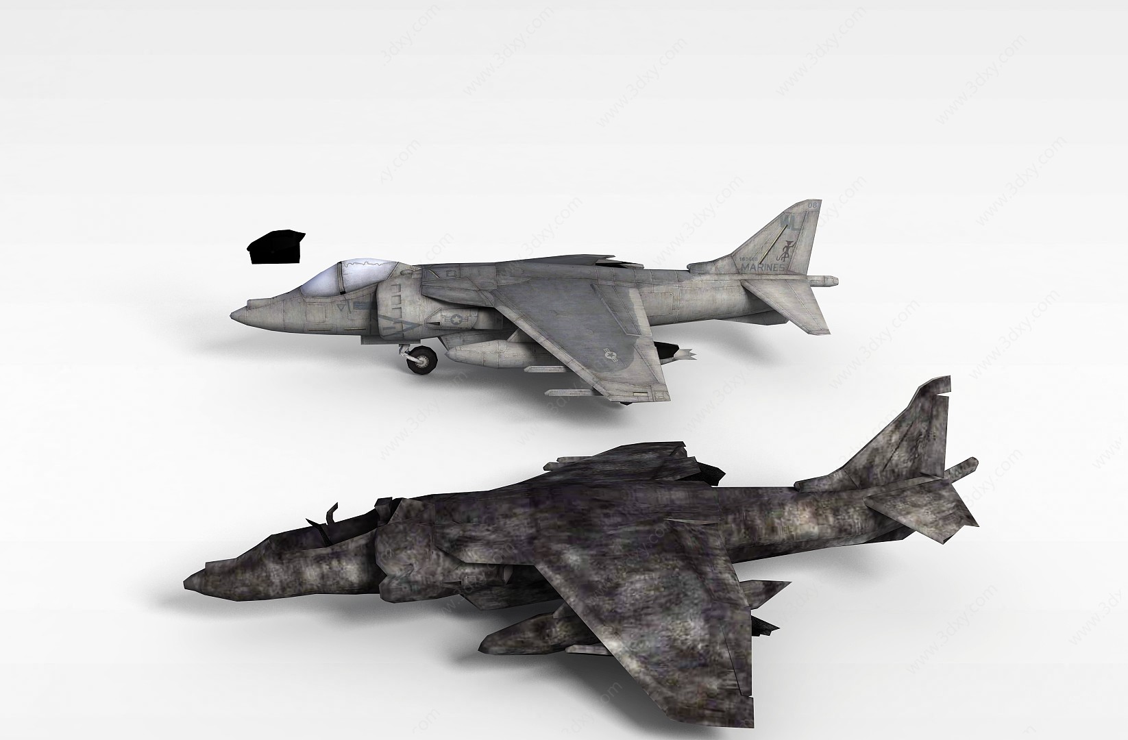 废旧战斗机3D模型