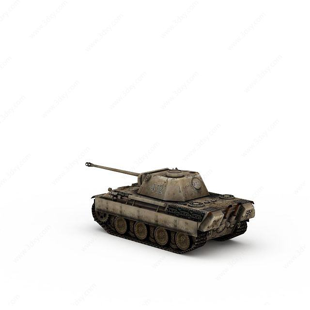 陆上作战武器坦克3D模型