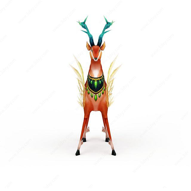 游戏鹿坐骑3D模型