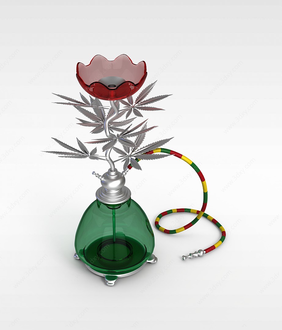 玻璃水烟瓶3D模型
