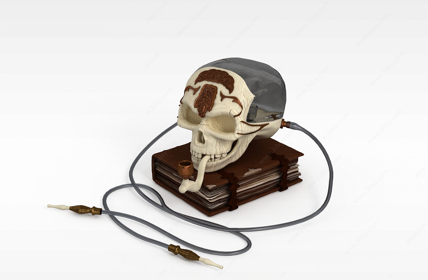 创意骷髅水烟3D模型