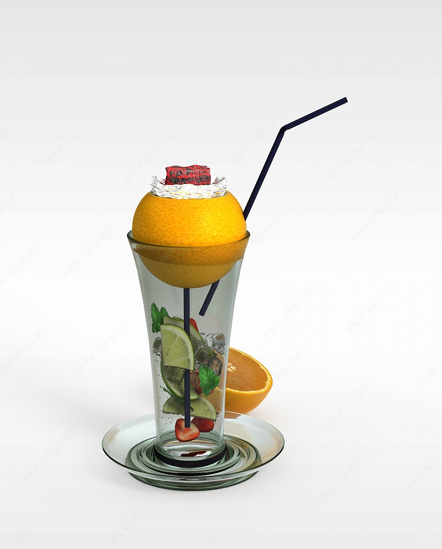 水果奶昔3D模型