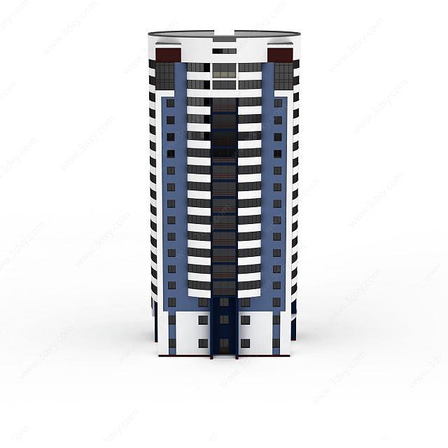 蓝色建筑大楼3D模型