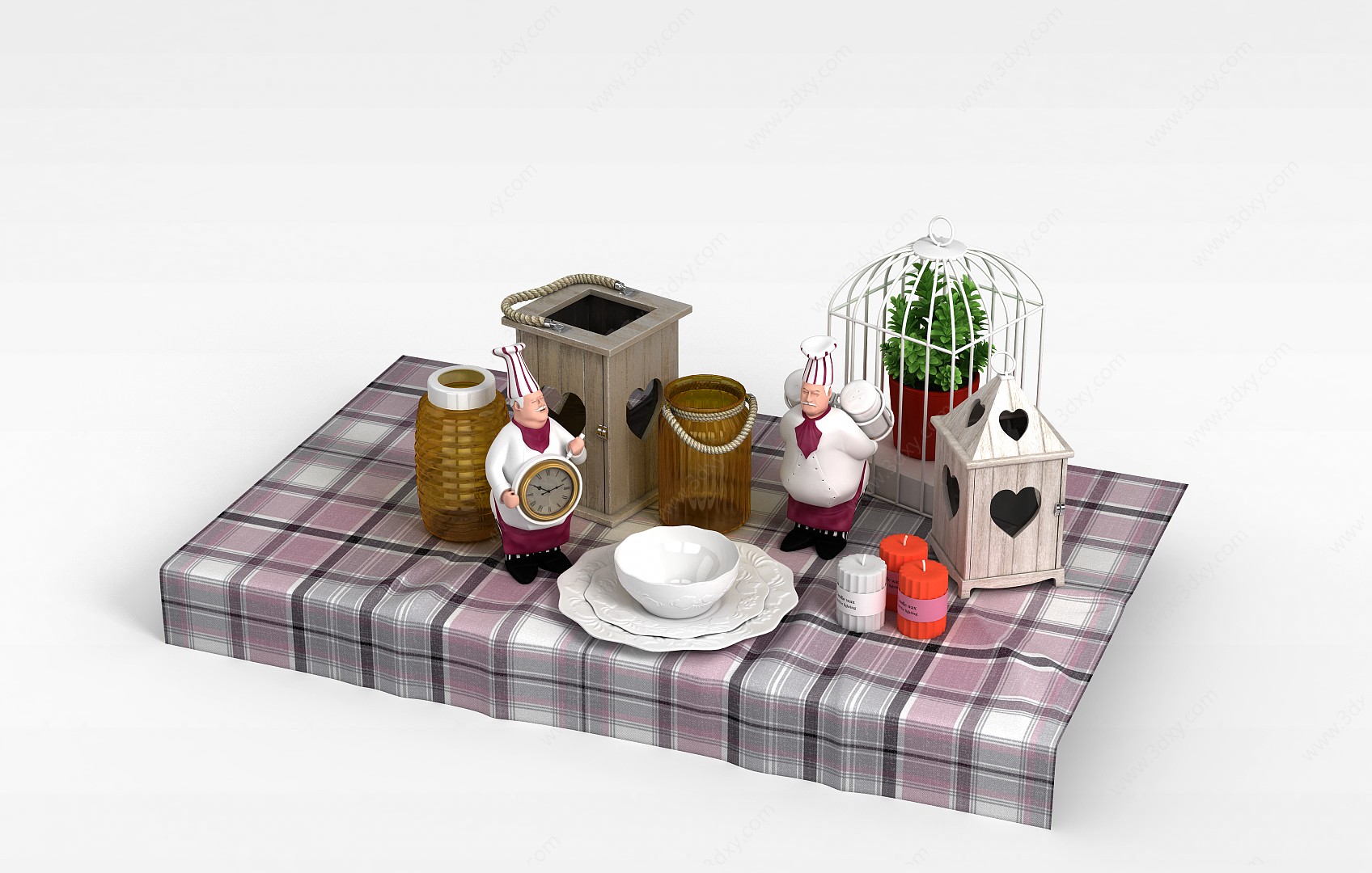 厨房餐具组合3D模型
