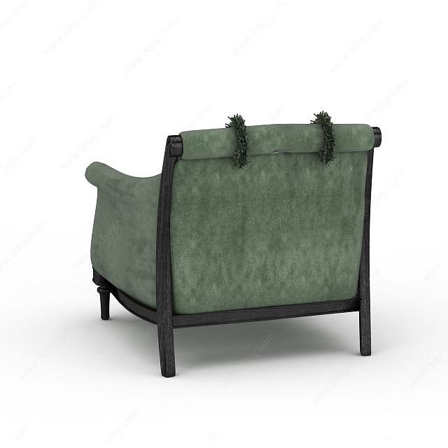 绿色布艺沙发3D模型