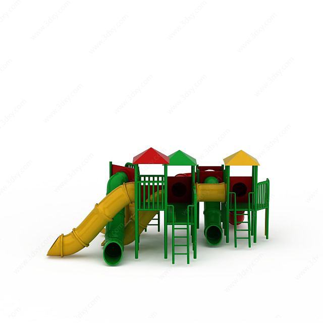游乐场儿童城堡滑梯3D模型