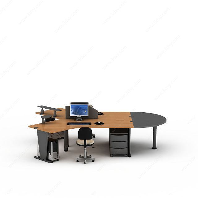 时尚办公桌椅3D模型