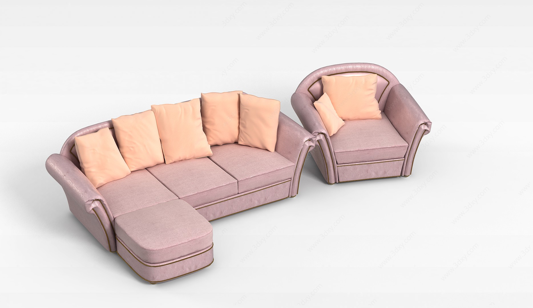 粉色沙发3D模型
