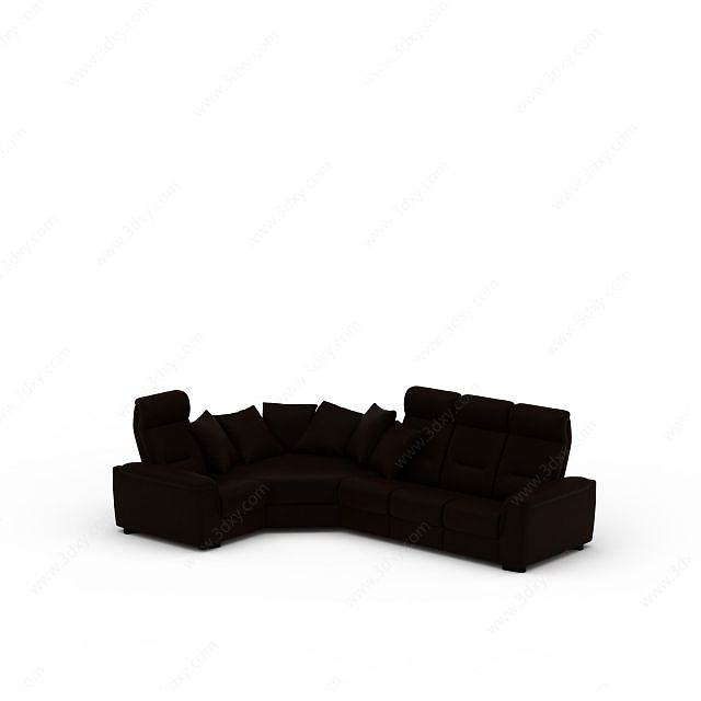 欧式U型沙发3D模型