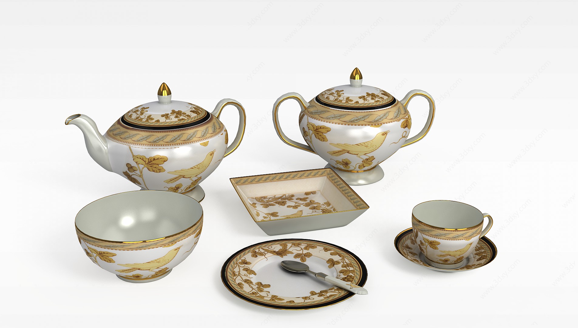下午茶餐具3D模型