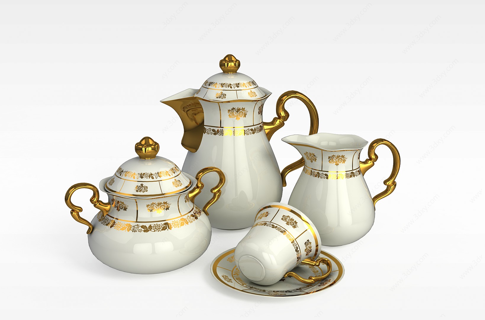 欧式奢华茶具3D模型
