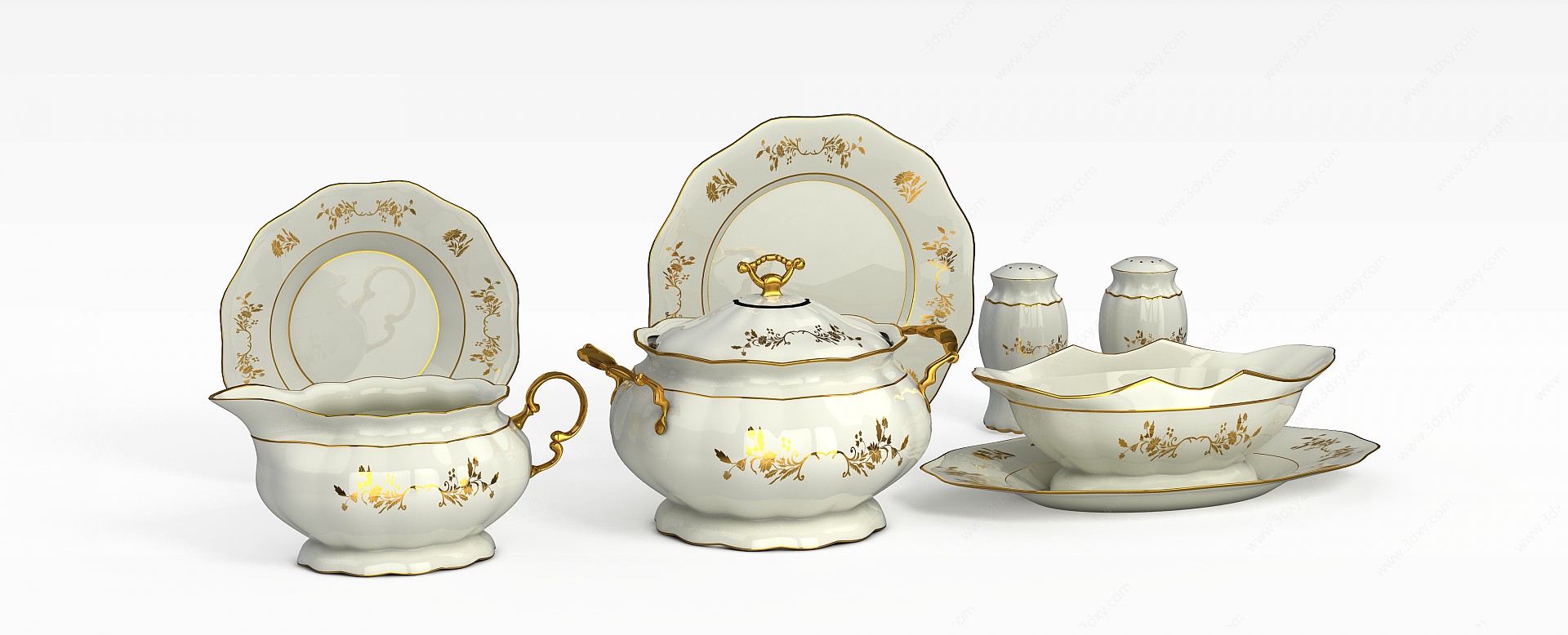英式家用茶具3D模型