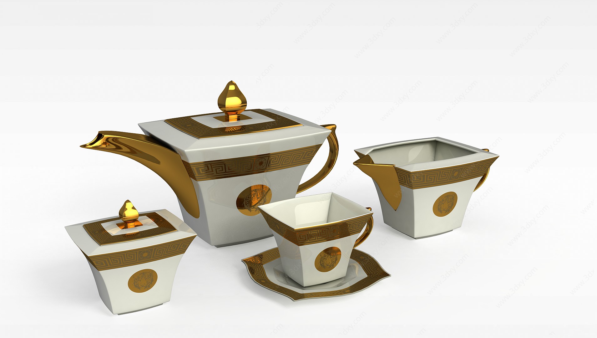 创意外国茶具3D模型