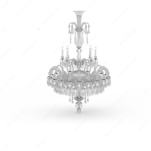 水晶蜡烛吊灯3D模型
