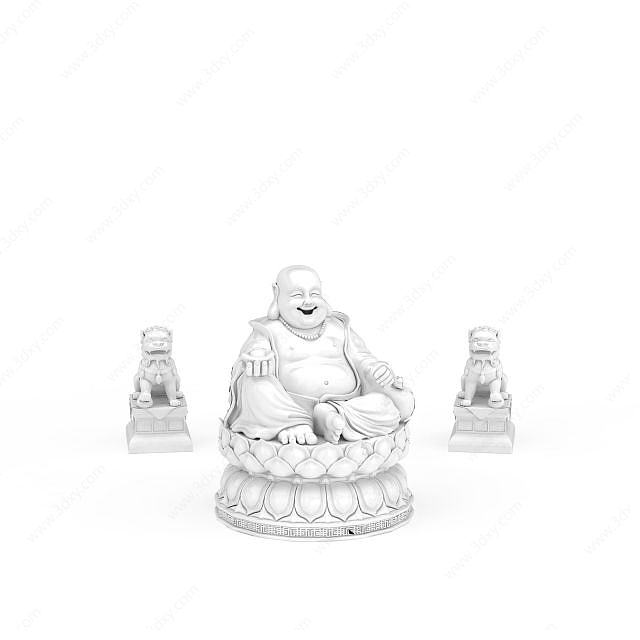 弥勒佛雕像3D模型
