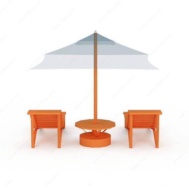 公园休闲桌椅3D模型
