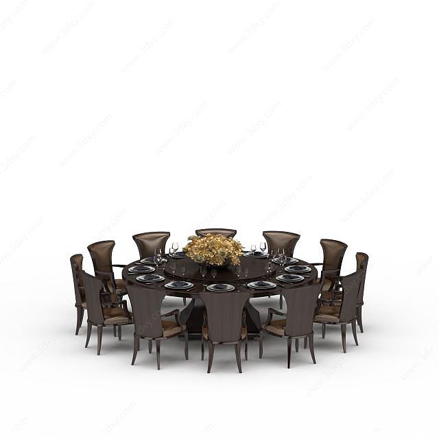 宴会桌椅3D模型
