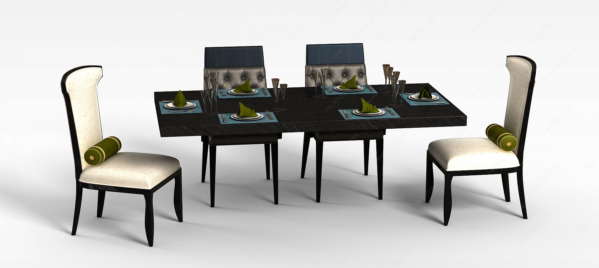 现代桌椅3D模型
