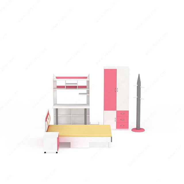 儿童卧室家具组合3D模型
