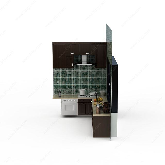 厨房家具组合3D模型