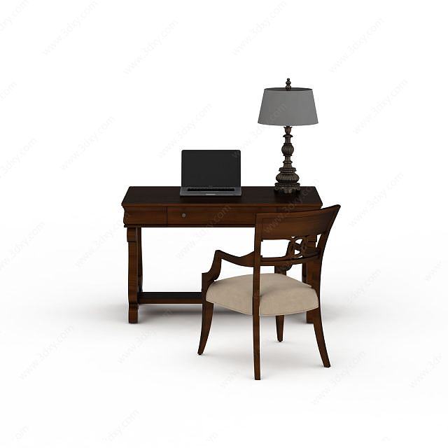 书房桌椅3D模型