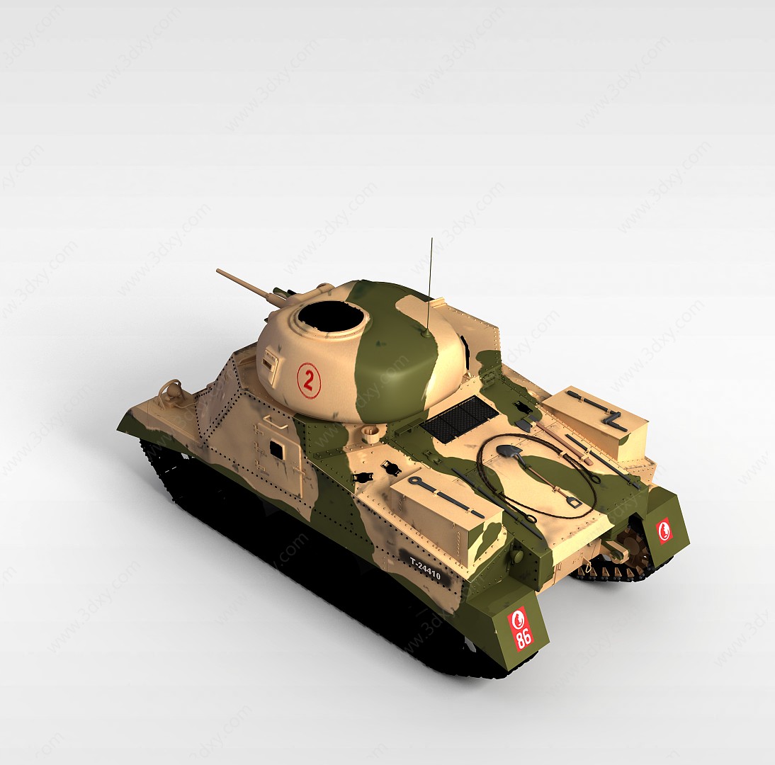 97式中型坦克3D模型