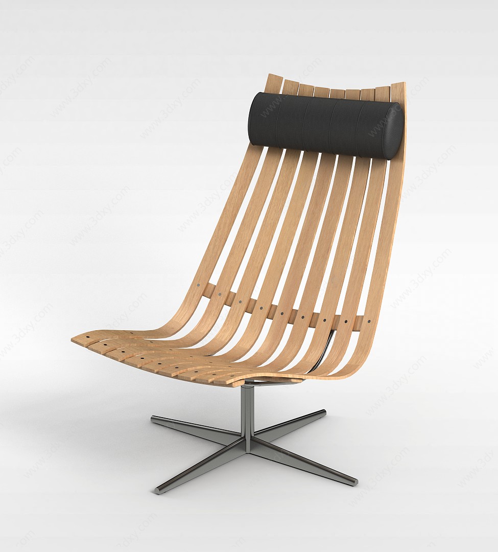 木制沙滩椅3D模型