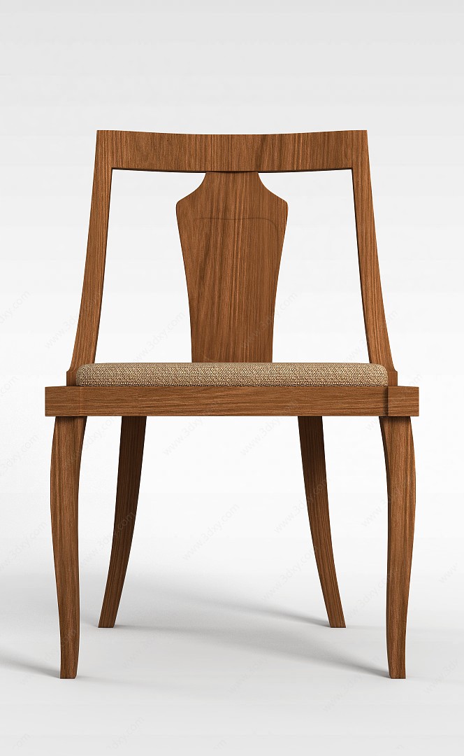 简约木椅3D模型