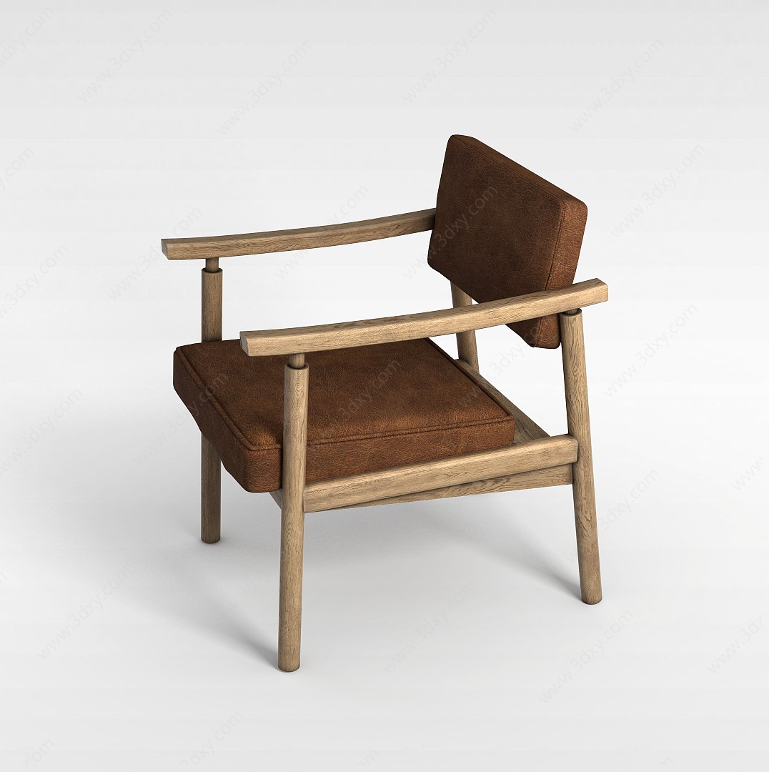 老式木制椅子3D模型