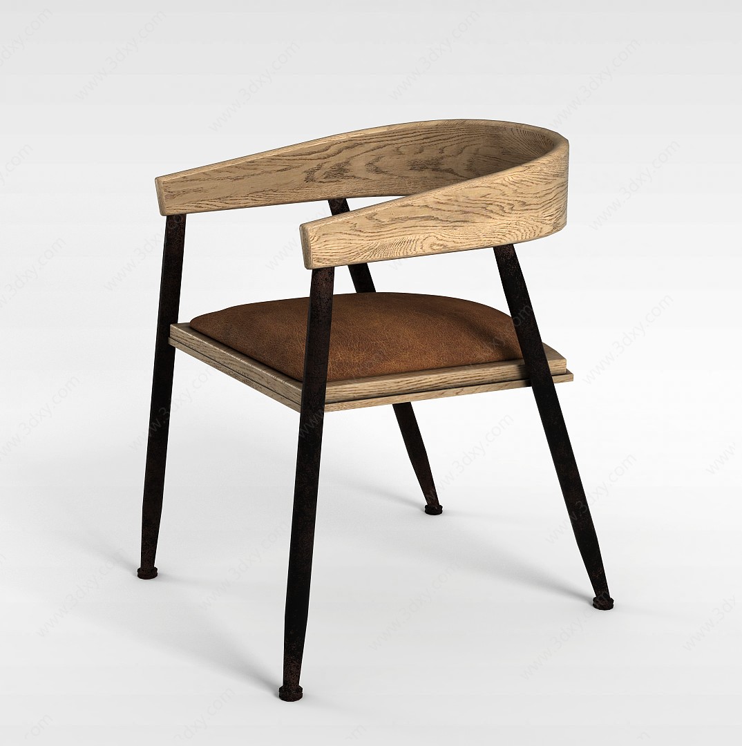 进口木制椅子3D模型