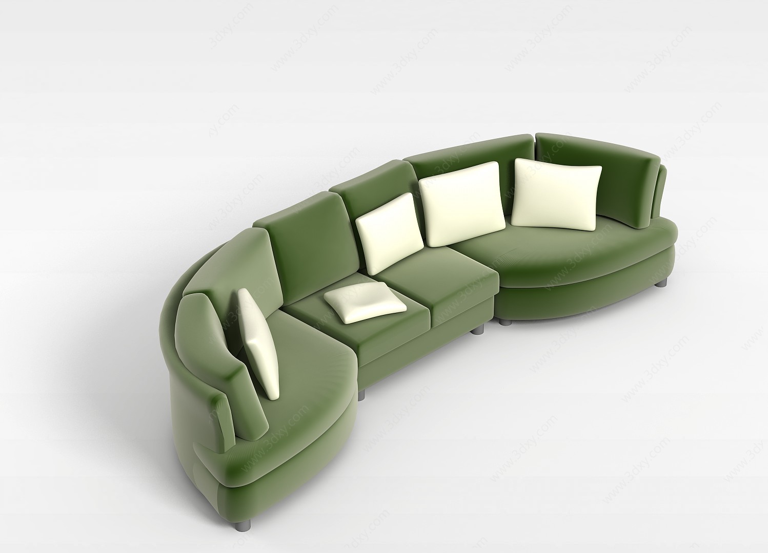客厅绿色沙发3D模型