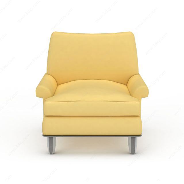 欧式黄色沙发3D模型