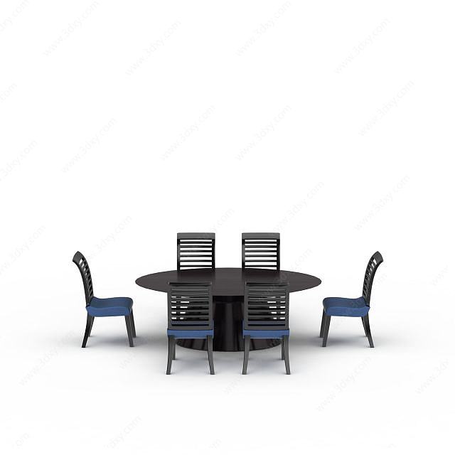 饭馆餐桌椅3D模型