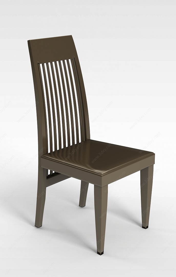 中式简约木质椅子3D模型