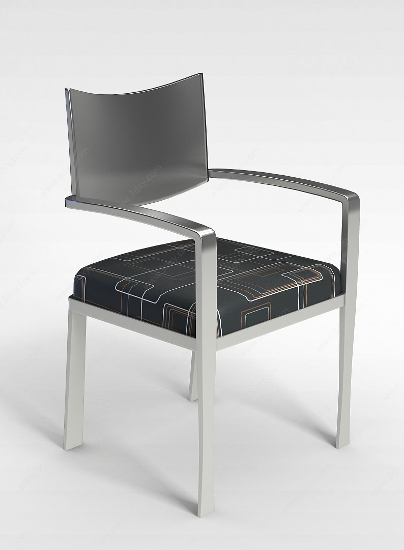 时尚金属餐椅3D模型