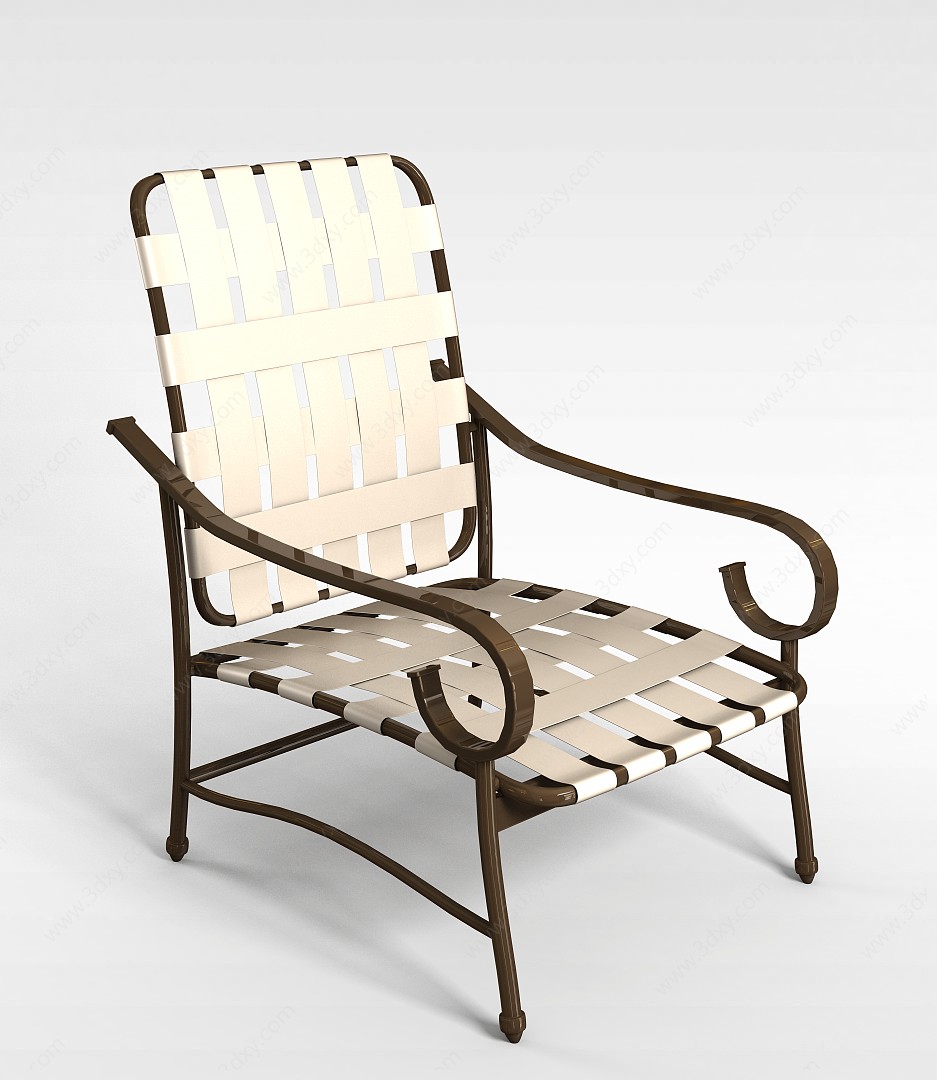 铁艺室外休闲椅3D模型