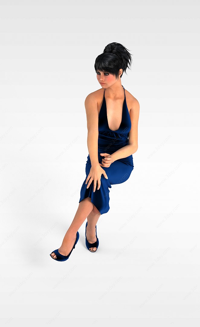 体态轻盈女模特3D模型